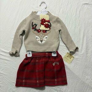 Cynthia Rowley Baby Girl 12 Month Christmas Reindeer Holiday Festive Outfit